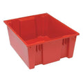 Stack & Nest Storage Container, 15 gal, 23-1/2 in L x 19-1/2 in W x 10 in H, Red, Polyethylene