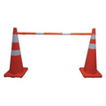Telescoping Traffic Cone Bar, ABS, 2 in Dia, 62-1/4 in to 104-3/4 in L, Orange