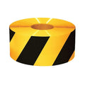 Floor Marking Tape, Rubber, Striped, Black, Yellow, 6 in W.