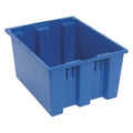 Stack & Nest Storage Container, 9 gal, 19-1/2 in L x 15-1/2 in W x 10 in H, Blue, Polyethylene