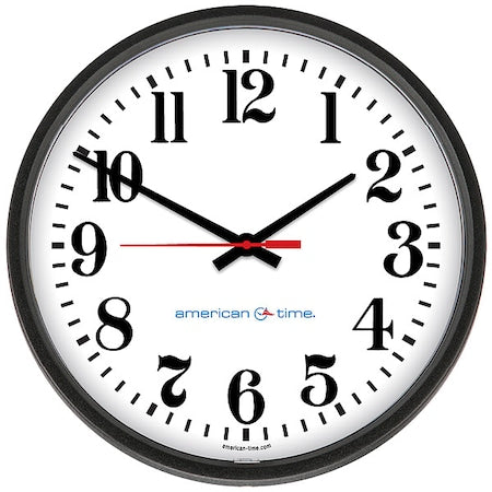 13-1/8" 24 Hour Face Wall Clock, Black