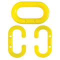 Chain Link for Plastic Chain Barrier, Yellow, 2 9/10 in Length, Gloss