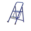 36 in H Steel Folding Rolling Ladder, 2 Steps, 300 lb Load Capacity