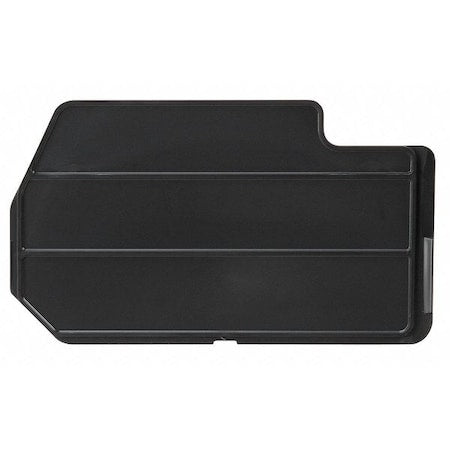 Plastic Divider, Black, 4 in L, 4 in H, 7 PK