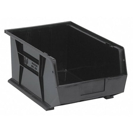 Hang & Stack Storage Bin, Polypropylene, Black, 8 in H, 11 in W, 16 in L