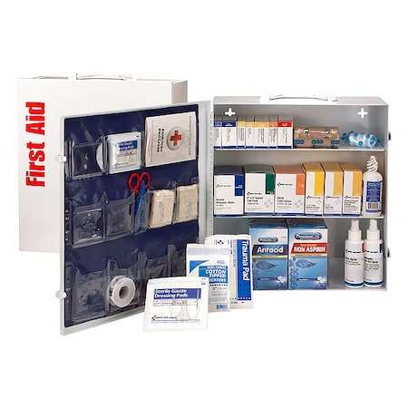 First Aid Kit and Housing, Metal Cabinet, 670 Components, 100 People Served