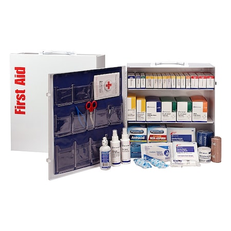 First Aid Kit and Housing, Metal Cabinet, 676 Components, 100 People Served
