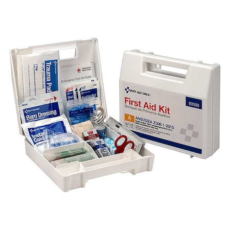 First Aid Kit and Housing, Plastic 87 Components, 25 People Served