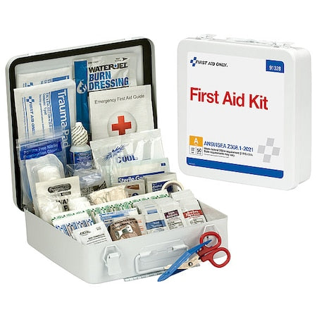 First Aid Kit and Housing, Metal 184 Components, 50 People Served
