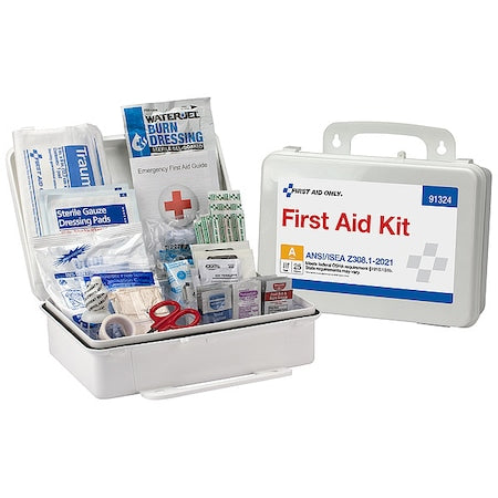 First Aid Kit and Housing, Plastic 94 Components, 25 People Served