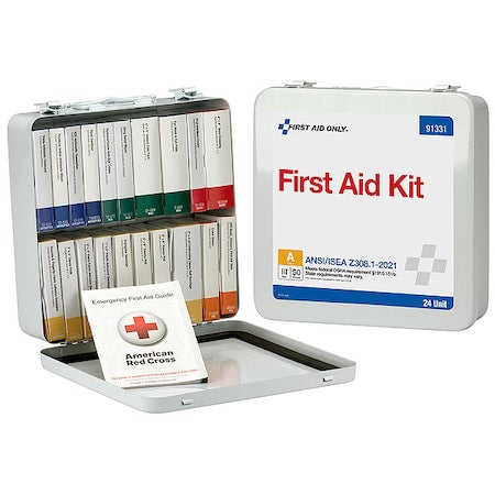 First Aid Kit and Housing, Metal 130 Components, 50 People Served