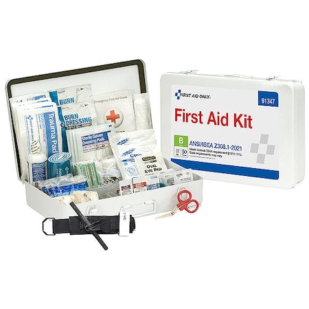 First Aid Kit and Housing, Metal 210 Components, 50 People Served