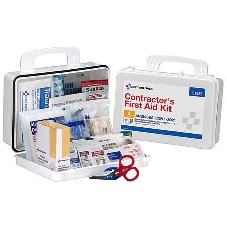 First Aid Kit and Housing, Plastic 131 Components, 25 People Served