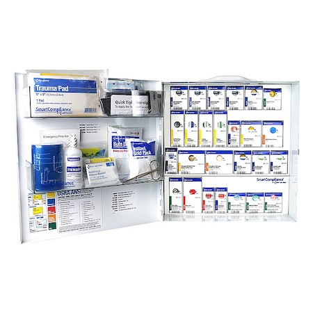 First Aid Kit and Housing, Metal Cabinet, 391 Components, 100 People Served