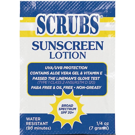 Sunscreen, 0.25 oz, Packet, 30 SPF, PK100