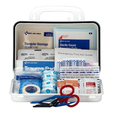 First Aid Kit and Housing, Plastic 70 Components, 10 People Served