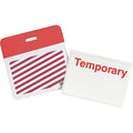 Card Clip On Badge, Vinyl, 3 in W, Red, 500 PK