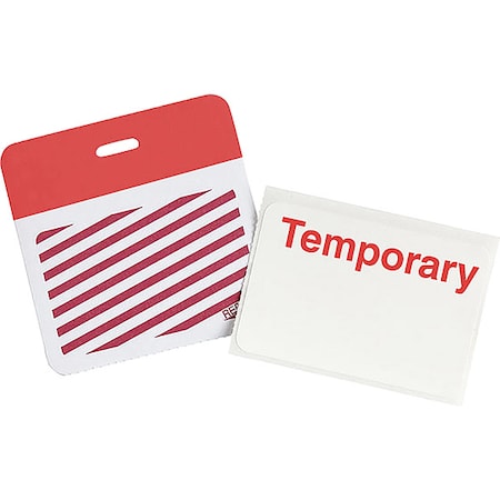 Card Clip On Badge, Vinyl, 3 in W, Red, 500 PK