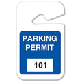 Parking Permits, Rearview, 101-200, Wht/Blu, PK100