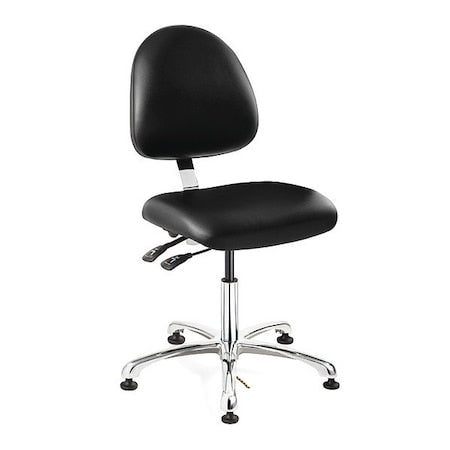 Vinyl Desk Chair, 17" to 22", Black