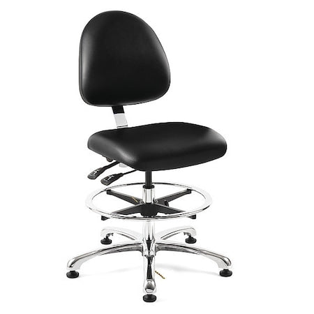 Vinyl Task Chair, 22" to 29-1/2", Black