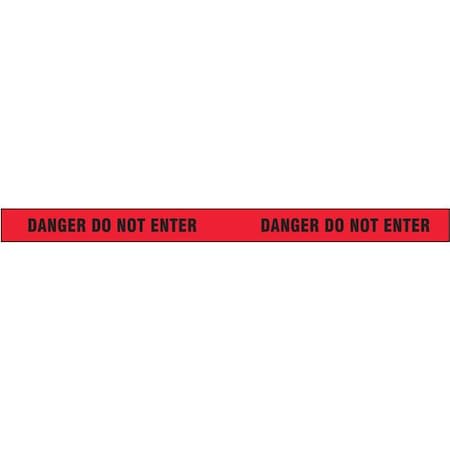 Barricade Tape, Danger Do Not Enter, Red, 2 in Wide x 180 ft Length, Vinyl, 4 mil