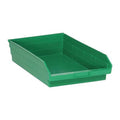 Shelf Storage Bin, Polypropylene, Green, 4 in H, 11 1/8 in W, 17 7/8 in L