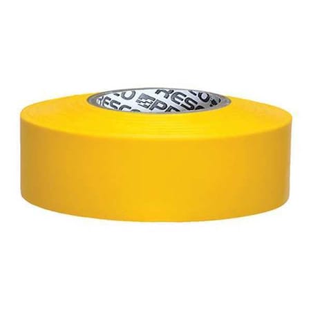 Flagging Tape, No Legend, Yellow, 1 3/16 in Wide x 300 ft Length, Vinyl, 2.5 mil