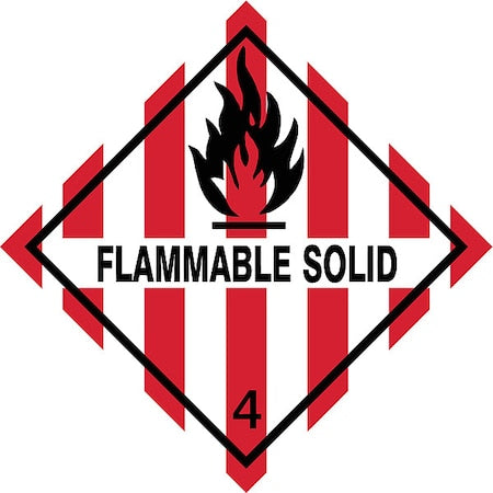 DOT Label, 4 In. H, Flammable Solid, PK500