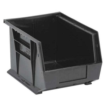 Black Hang and Stack Bin, 10-3/4"L x 8-1/4"W x 7"H, Outside Height: 7 in