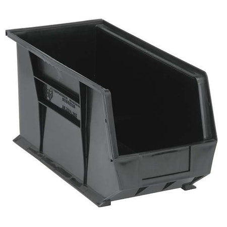 Hang & Stack Storage Bin, Polypropylene, Black, 9 in H, 8 1/4 in W, 18 in L