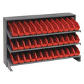 Steel Bench Pick Rack, 12 in D x 21 in H x 36 in W, 3 Shelves, Red