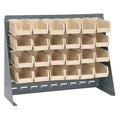 Steel Louvered Bench Rack, 1/4 in D x 21 in H x 27 in W, Gray