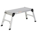 Aluminum Folding Step Platform, 19.4375 Overall Height, Aluminum, Silver