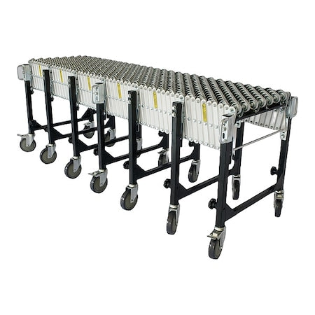 Skate Wheel Conveyor, 24 ft L, 26 3/4 in W, 200 lb/ft Max Load Capacity