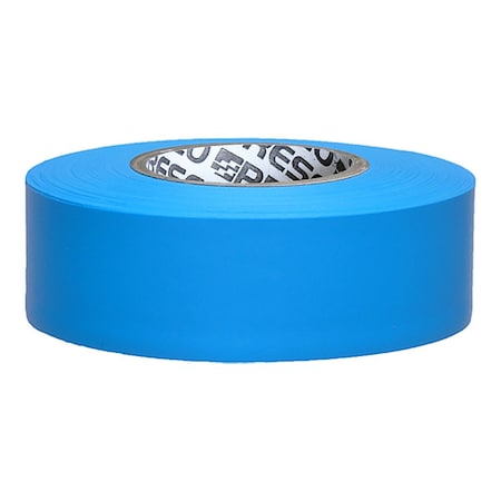 Flagging Tape, No Legend, Fluorescent Blue, 1 3/16 in Wide x 150 ft Length, Vinyl, 5 mil