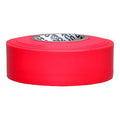 Flagging Tape, No Legend, Fluorescent Red, 1 3/16 in Wide x 150 ft Length, Vinyl, 5 mil