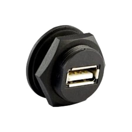 Connector, Female, Panel, USB 2.0, Black