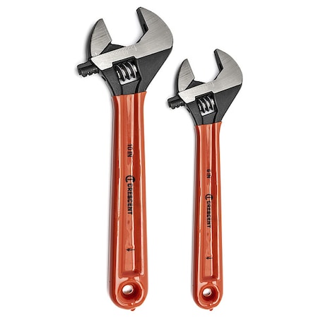 2 Piece Adjustable Black Oxide Cushion Grip Wrench Set 6" & 10"