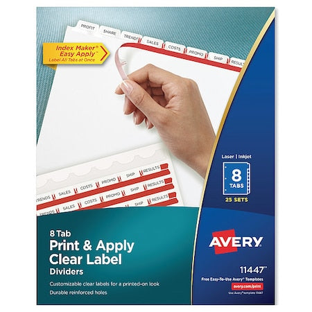 Label Dividers, 8 Tab, PK25