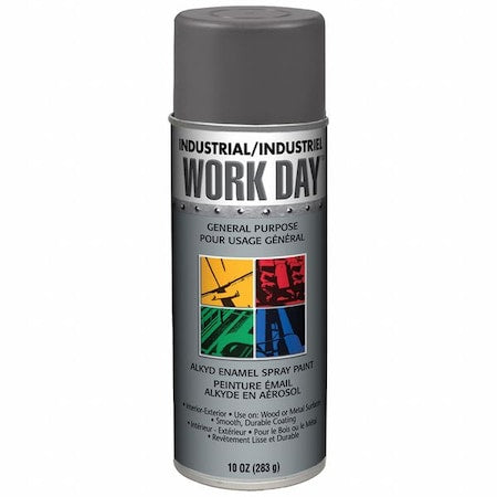 Spray Paint, Dark Gray, Gloss, Solvent, 10 oz
