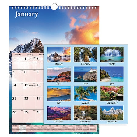 Scenic Monthly Wall Calendar, Landscape Photography, 12 x 17, 12-Month (Jan to Dec): 2025