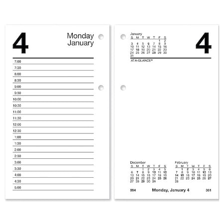 Desk Calendar Refill with Tabs, 3.5 x 6, White Sheets, 12-Month (Jan to Dec): 2025