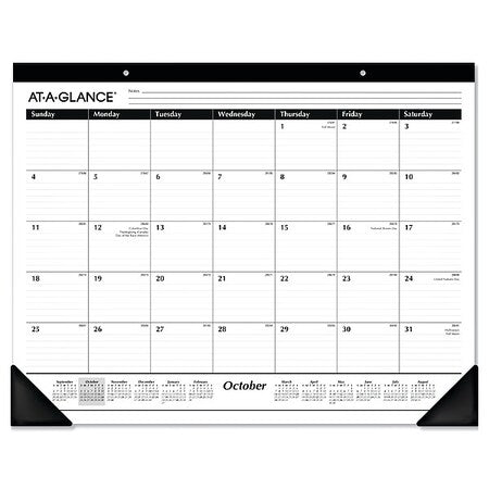 22 x 17"" One-Color Desk Pad Calendar, White