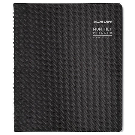 Contemporary Monthly Planner, Premium Paper, 11 x 9, Graphite Cover, 12-Month (Jan to Dec): 2025
