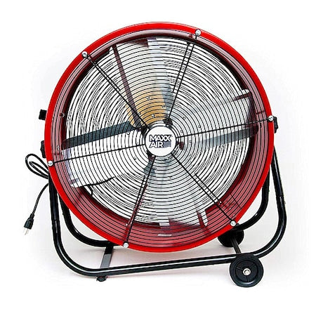 Standard-Duty Industrial Fan W/ 24 in Blade Dia, 2800/4000 cfm, 120V AC, 1/4 HP, 7.5 ft Cord