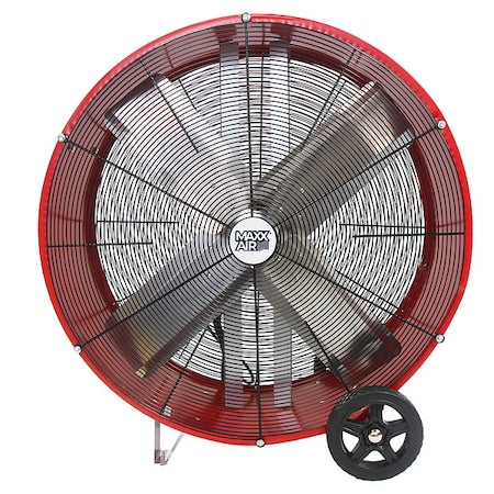 Barrel Air Circulator Fan, Mobile Mount, 30 in Blade Dia, 120V, 3,850/5,500 cfm, Non-Oscillating