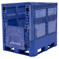 Collapsible Bulk Container 28.4 cu ft Volume Cap., 48 in L, 40 in W, 34 1/2 in H, Plastic, Blue