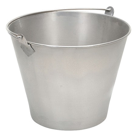 3.3 gal Round Tapered Bucket, Silver, 304 Stainless steel