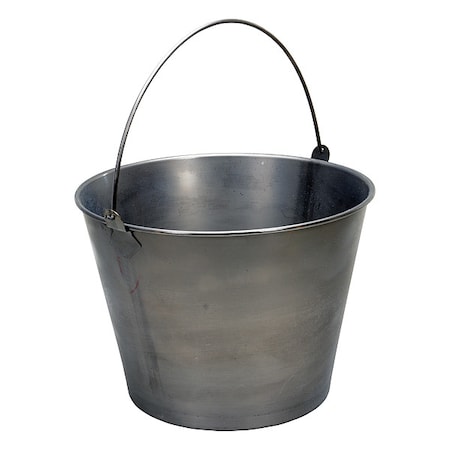 5 gal Round Tapered Bucket, Silver, 304 Stainless steel